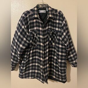 American Lumber Jack Quilted Lined Plaid Flannel Jacket Mens XL Workwear Heavy